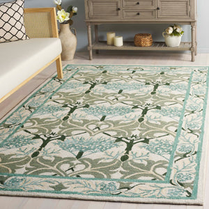 Safavieh Earthly Luxurious Hand-tufted Area Rug With Elegant Botanical Design For Sophisticated Living Spaces Ivory ,Teal 65% Wool,20% Cotton,15% Viscose Et205l-6