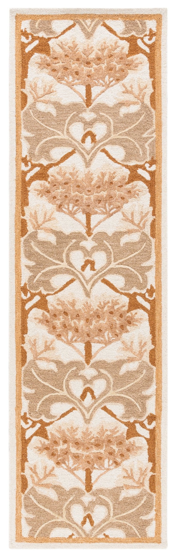 Safavieh Earthly Hand Tufted Wool Cotton Viscose Runner Rug - Elegant Floral Design For Timeless Home Decor Ivory ,Brown 65% Wool,20% Cotton,15% Viscose Et205t-28