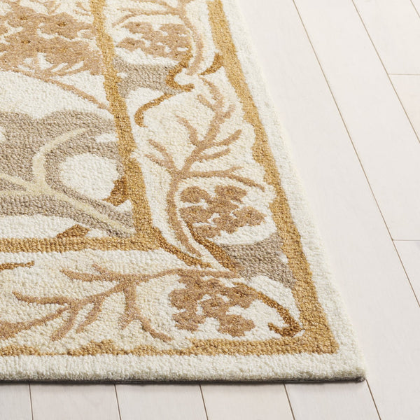 Safavieh Earthly Hand Tufted Wool Cotton Viscose Runner Rug - Elegant Floral Design For Timeless Home Decor Ivory ,Brown 65% Wool,20% Cotton,15% Viscose Et205t-5