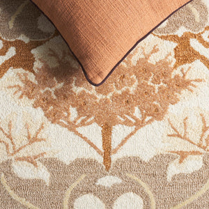 Safavieh Earthly Luxurious Hand-tufted Area Rug With Elegant Botanical Design For Sophisticated Living Spaces Ivory ,Brown 65% Wool,20% Cotton,15% Viscose Et205t-9