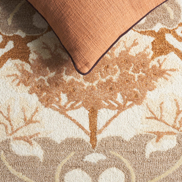 Safavieh Earthly Luxurious Hand-tufted Area Rug With Elegant Botanical Design For Sophisticated Living Spaces Ivory ,Brown 65% Wool,20% Cotton,15% Viscose Et205t-9