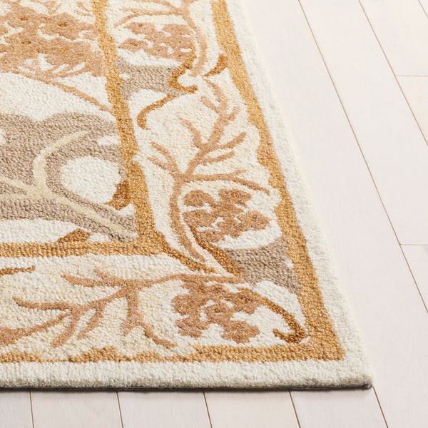 Safavieh Earthly Luxurious Hand-tufted Area Rug With Elegant Botanical Design For Sophisticated Living Spaces Ivory ,Brown 65% Wool,20% Cotton,15% Viscose Et205t-9