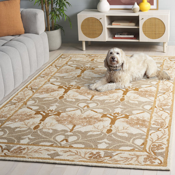 Safavieh Earthly Hand Tufted Wool Cotton Viscose Runner Rug - Elegant Floral Design For Timeless Home Decor Ivory ,Brown 65% Wool,20% Cotton,15% Viscose Et205t-5