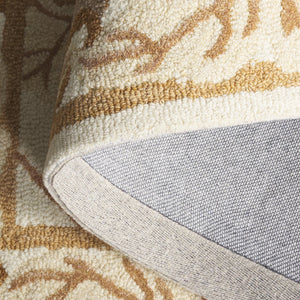 Safavieh Earthly Hand Tufted Wool Cotton Viscose Runner Rug - Elegant Floral Design For Timeless Home Decor Ivory ,Brown 65% Wool,20% Cotton,15% Viscose Et205t-5