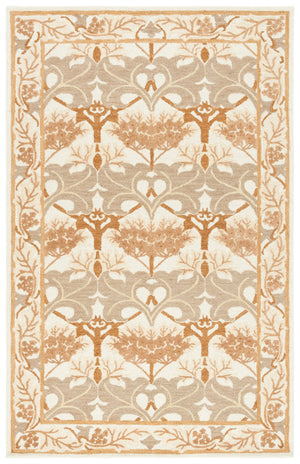 Safavieh Earthly Hand Tufted Wool Cotton Viscose Runner Rug - Elegant Floral Design For Timeless Home Decor Ivory ,Brown 65% Wool,20% Cotton,15% Viscose Et205t-5