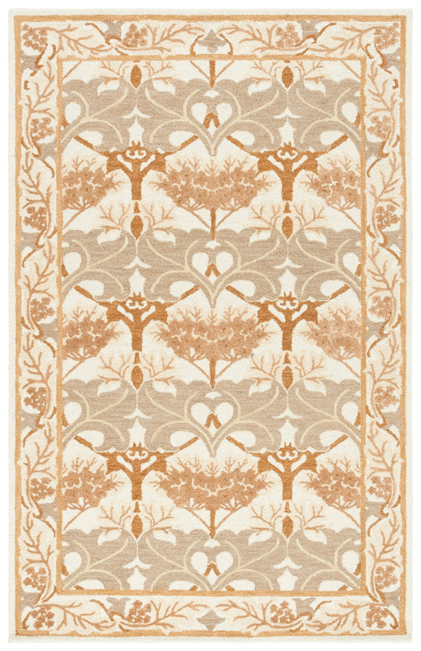 Safavieh Earthly Hand Tufted Wool Cotton Viscose Runner Rug - Elegant Floral Design For Timeless Home Decor Ivory ,Brown 65% Wool,20% Cotton,15% Viscose Et205t-5
