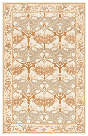 Safavieh Earthly Luxurious Hand-tufted Area Rug With Elegant Botanical Design For Sophisticated Living Spaces Ivory ,Brown 65% Wool,20% Cotton,15% Viscose Et205t-9