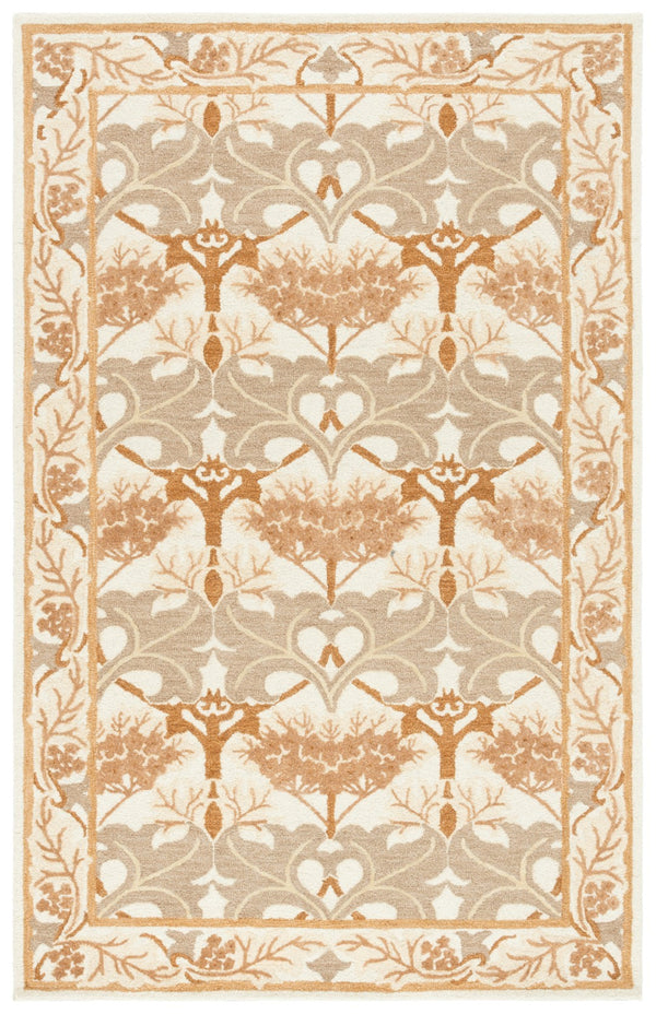 Safavieh Earthly Luxurious Hand-tufted Area Rug With Elegant Botanical Design For Sophisticated Living Spaces Ivory ,Brown 65% Wool,20% Cotton,15% Viscose Et205t-9
