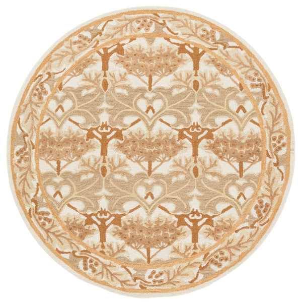 Safavieh Earthly Luxurious Hand-tufted Area Rug With Elegant Botanical Design For Sophisticated Living Spaces Ivory ,Brown 65% Wool,20% Cotton,15% Viscose Et205t-9