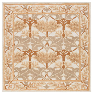 Safavieh Earthly Hand Tufted Wool Cotton Viscose Runner Rug - Elegant Floral Design For Timeless Home Decor Ivory ,Brown 65% Wool,20% Cotton,15% Viscose Et205t-6sq