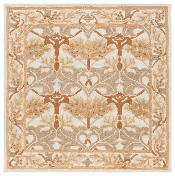 Safavieh Earthly Hand Tufted Wool Cotton Viscose Runner Rug - Elegant Floral Design For Timeless Home Decor Ivory ,Brown 65% Wool,20% Cotton,15% Viscose Et205t-6sq