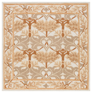 Safavieh Earthly Luxurious Hand-tufted Area Rug With Elegant Botanical Design For Sophisticated Living Spaces Ivory ,Brown 65% Wool,20% Cotton,15% Viscose Et205t-9