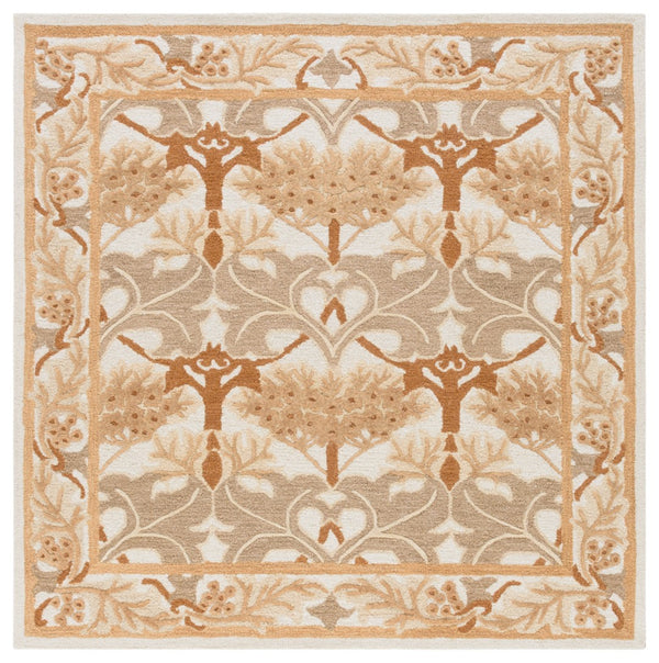 Safavieh Earthly Luxurious Hand-tufted Area Rug With Elegant Botanical Design For Sophisticated Living Spaces Ivory ,Brown 65% Wool,20% Cotton,15% Viscose Et205t-9