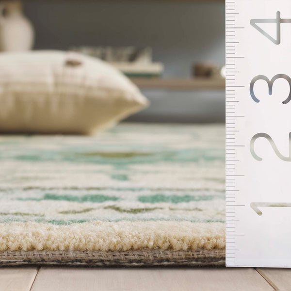 Safavieh Earthly Luxurious Hand-tufted Area Rug With Elegant Botanical Design For Sophisticated Living Spaces Sage ,Beige 65% Wool,20% Cotton,15% Viscose Et205w-4