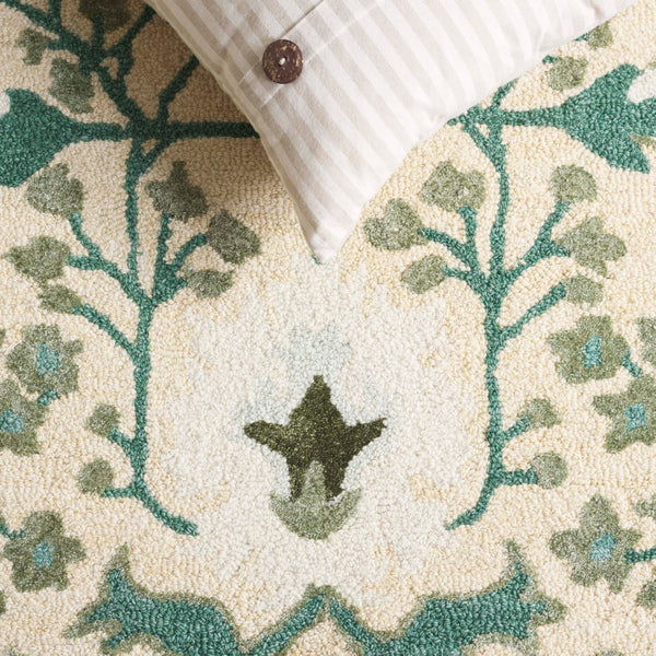 Safavieh Earthly Luxurious Hand-tufted Area Rug With Elegant Botanical Design For Sophisticated Living Spaces Sage ,Beige 65% Wool,20% Cotton,15% Viscose Et205w-4