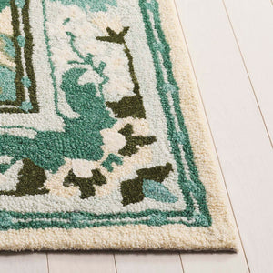 Safavieh Earthly Luxurious Hand-tufted Area Rug With Elegant Botanical Design For Sophisticated Living Spaces Sage ,Beige 65% Wool,20% Cotton,15% Viscose Et205w-4