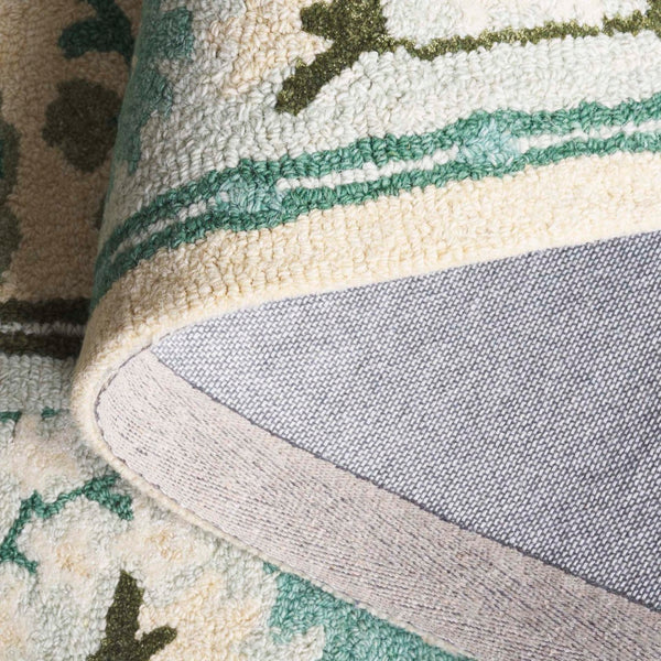 Safavieh Earthly Luxurious Hand-tufted Area Rug With Elegant Botanical Design For Sophisticated Living Spaces Sage ,Beige 65% Wool,20% Cotton,15% Viscose Et205w-4