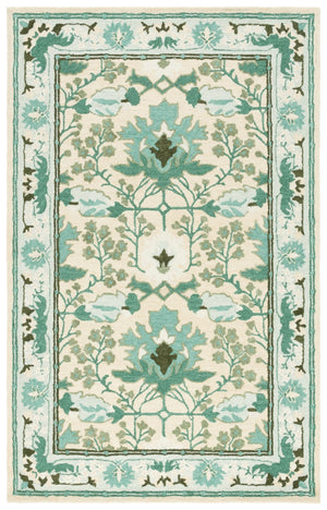 Safavieh Earthly Luxurious Hand-tufted Area Rug With Elegant Botanical Design For Sophisticated Living Spaces Sage ,Beige 65% Wool,20% Cotton,15% Viscose Et205w-4