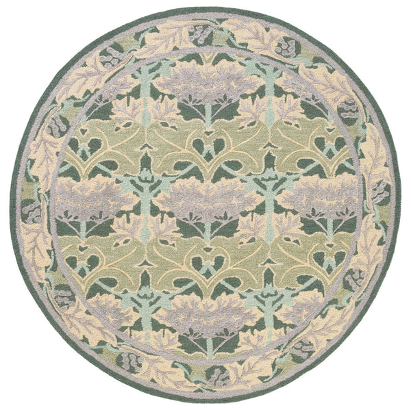 Safavieh Earthly Hand Tufted Wool Cotton Viscose Runner Rug - Elegant Floral Design For Timeless Home Decor Sage ,Beige 65% Wool,20% Cotton,15% Viscose Et205w-6r