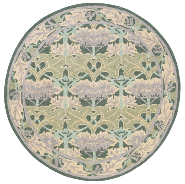 Safavieh Earthly Luxurious Hand-tufted Area Rug With Elegant Botanical Design For Sophisticated Living Spaces Sage ,Beige 65% Wool,20% Cotton,15% Viscose Et205w-4