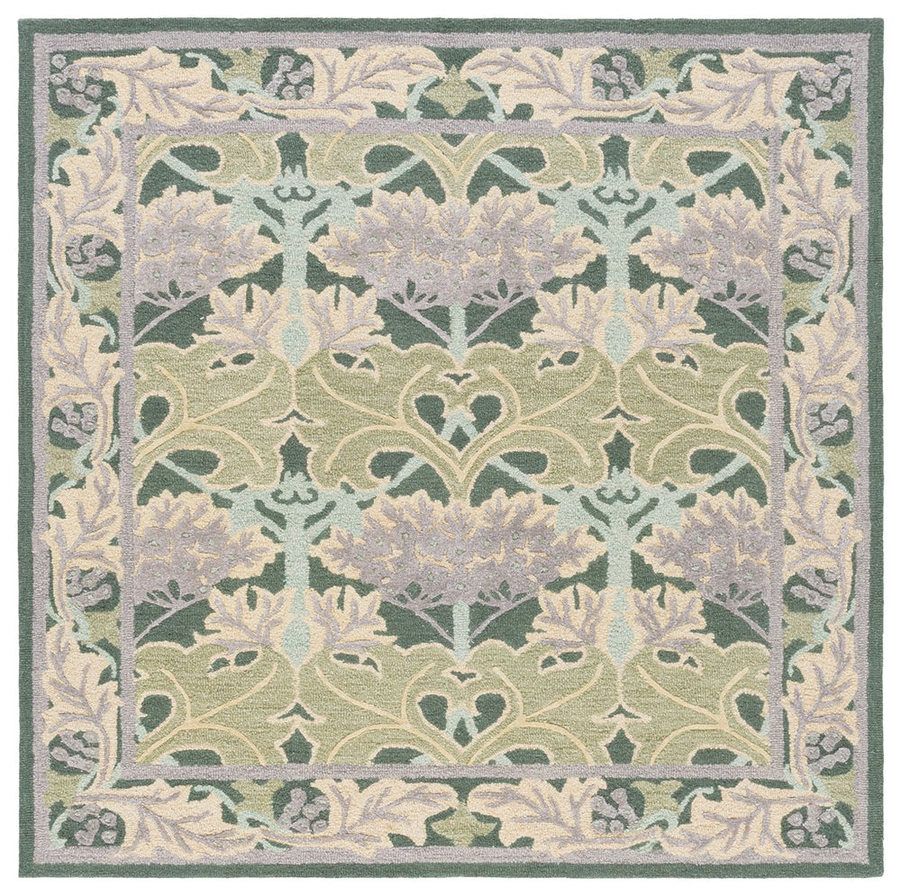 Safavieh Earthly Hand Tufted Wool Cotton Viscose Runner Rug - Elegant Floral Design For Timeless Home Decor Sage ,Beige 65% Wool,20% Cotton,15% Viscose Et205w-6sq