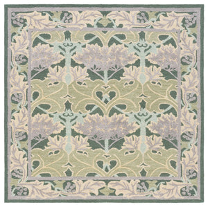 Safavieh Earthly Hand Tufted Wool Cotton Viscose Runner Rug - Elegant Floral Design For Timeless Home Decor Sage ,Beige 65% Wool,20% Cotton,15% Viscose Et205w-6sq