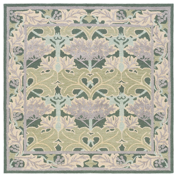 Safavieh Earthly Hand Tufted Wool Cotton Viscose Runner Rug - Elegant Floral Design For Timeless Home Decor Sage ,Beige 65% Wool,20% Cotton,15% Viscose Et205w-6sq