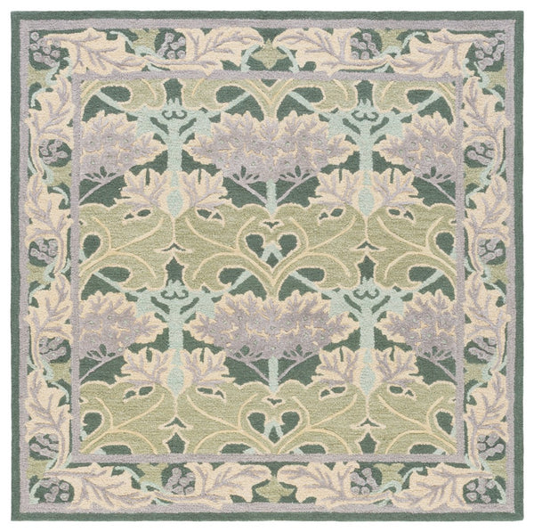 Safavieh Earthly Luxurious Hand-tufted Area Rug With Elegant Botanical Design For Sophisticated Living Spaces Sage ,Beige 65% Wool,20% Cotton,15% Viscose Et205w-4