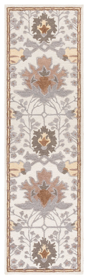Safavieh Earthly Treasures Hand-tufted Runner Rug - Luxurious Wool Blend, Elegant Botanical Design For Home Decor Ivory ,Grey 65% Wool,20% Cotton,15% Viscose Et210f-28