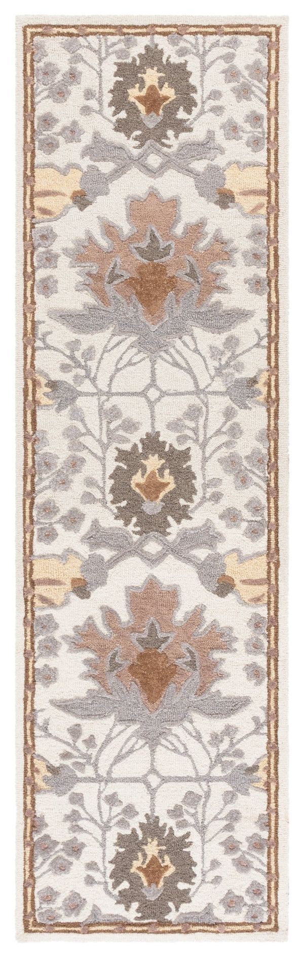 Safavieh Earthly Treasures Hand-tufted Runner Rug - Luxurious Wool Blend, Elegant Botanical Design For Home Decor Ivory ,Grey 65% Wool,20% Cotton,15% Viscose Et210f-28