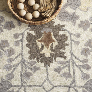 Safavieh Earthly Treasures Hand-tufted Runner Rug - Luxurious Wool Blend, Elegant Botanical Design For Home Decor Ivory ,Grey 65% Wool,20% Cotton,15% Viscose Et210f-5