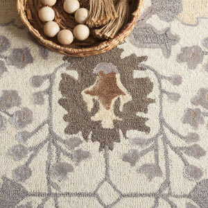 Safavieh Earthly Treasures Hand-tufted Area Rug - Elegant Transitional Design For Cozy Living Spaces Ivory ,Grey 65% Wool,20% Cotton,15% Viscose Et210f-6