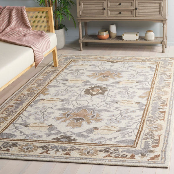 Safavieh Earthly Treasures Hand-tufted Area Rug - Elegant Transitional Design For Cozy Living Spaces Ivory ,Grey 65% Wool,20% Cotton,15% Viscose Et210f-6