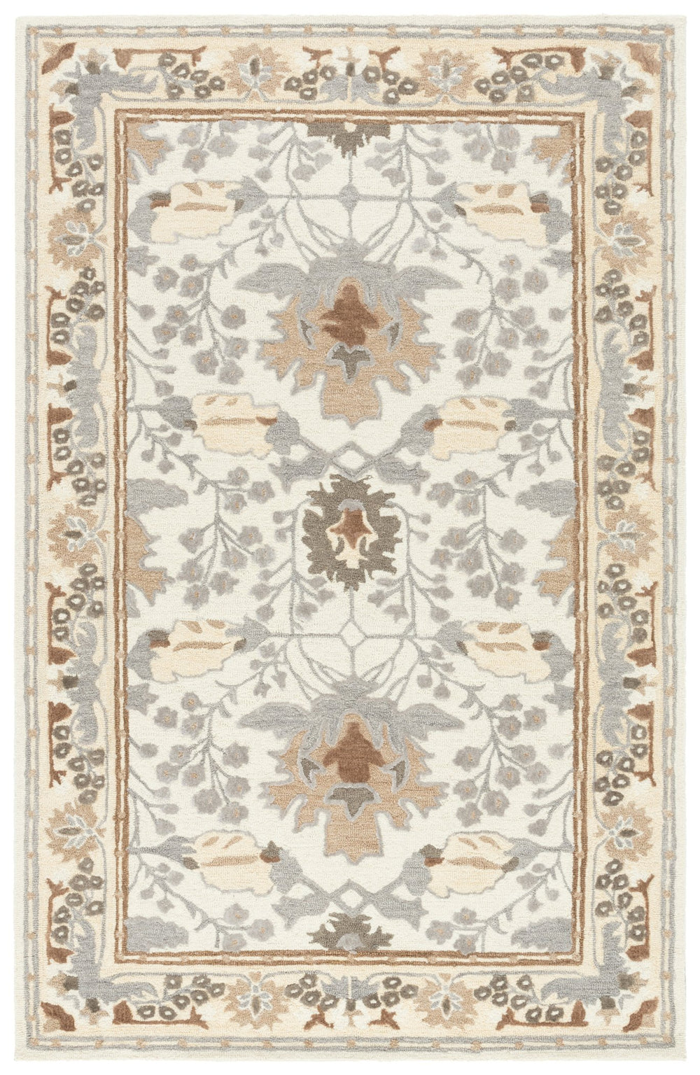 Safavieh Earthly Treasures Hand-tufted Runner Rug - Luxurious Wool Blend, Elegant Botanical Design For Home Decor Ivory ,Grey 65% Wool,20% Cotton,15% Viscose Et210f-5