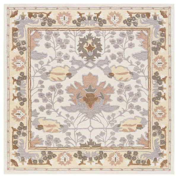 Safavieh Earthly Treasures Hand-tufted Runner Rug - Luxurious Wool Blend, Elegant Botanical Design For Home Decor Ivory ,Grey 65% Wool,20% Cotton,15% Viscose Et210f-6sq