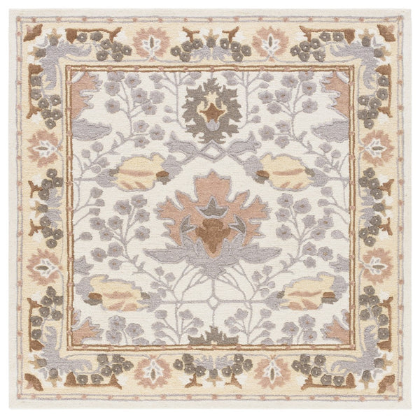 Safavieh Earthly Treasures Hand-tufted Area Rug - Elegant Transitional Design For Cozy Living Spaces Ivory ,Grey 65% Wool,20% Cotton,15% Viscose Et210f-6