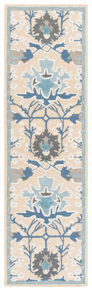 Safavieh Earthly Treasures Hand-tufted Area Rug - Elegant Transitional Design For Cozy Living Spaces Blue ,Beige 65% Wool,20% Cotton,15% Viscose Et210m-3