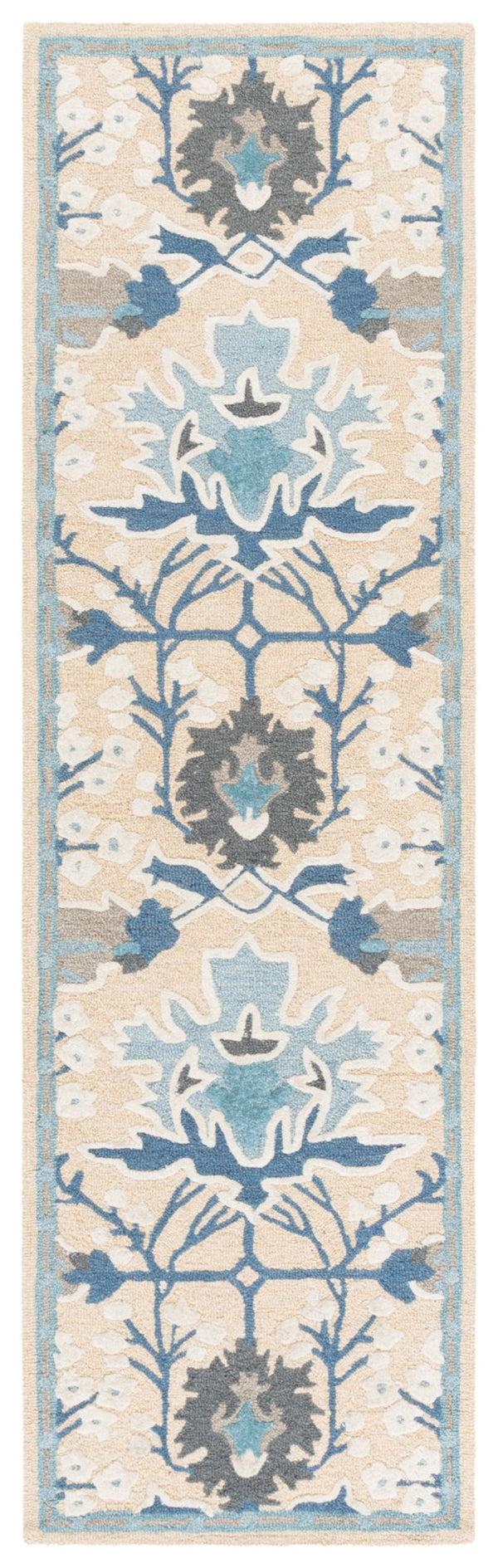 Safavieh Earthly Treasures Hand-tufted Area Rug - Elegant Transitional Design For Cozy Living Spaces Blue ,Beige 65% Wool,20% Cotton,15% Viscose Et210m-3