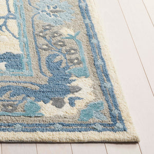 Safavieh Earthly Treasures Hand-tufted Runner Rug - Luxurious Wool Blend, Elegant Botanical Design For Home Decor Blue ,Beige 65% Wool,20% Cotton,15% Viscose Et210m-5