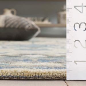 Safavieh Earthly Treasures Hand-tufted Runner Rug - Luxurious Wool Blend, Elegant Botanical Design For Home Decor Blue ,Beige 65% Wool,20% Cotton,15% Viscose Et210m-5