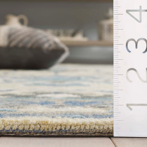 Safavieh Earthly Treasures Hand-tufted Area Rug - Elegant Transitional Design For Cozy Living Spaces Blue ,Beige 65% Wool,20% Cotton,15% Viscose Et210m-3