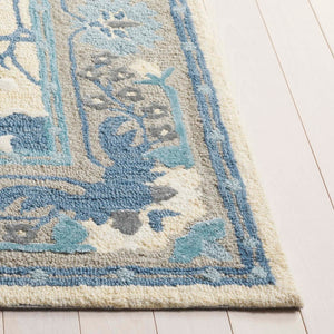 Safavieh Earthly Treasures Hand-tufted Area Rug - Elegant Transitional Design For Cozy Living Spaces Blue ,Beige 65% Wool,20% Cotton,15% Viscose Et210m-3