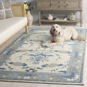 Safavieh Earthly Treasures Hand-tufted Runner Rug - Luxurious Wool Blend, Elegant Botanical Design For Home Decor Blue ,Beige 65% Wool,20% Cotton,15% Viscose Et210m-5