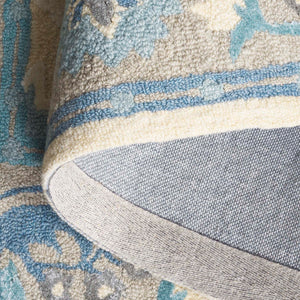 Safavieh Earthly Treasures Hand-tufted Runner Rug - Luxurious Wool Blend, Elegant Botanical Design For Home Decor Blue ,Beige 65% Wool,20% Cotton,15% Viscose Et210m-5