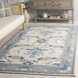 Safavieh Earthly Treasures Hand-tufted Runner Rug - Luxurious Wool Blend, Elegant Botanical Design For Home Decor Blue ,Beige 65% Wool,20% Cotton,15% Viscose Et210m-5