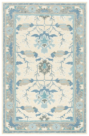 Safavieh Earthly Treasures Hand-tufted Runner Rug - Luxurious Wool Blend, Elegant Botanical Design For Home Decor Blue ,Beige 65% Wool,20% Cotton,15% Viscose Et210m-5