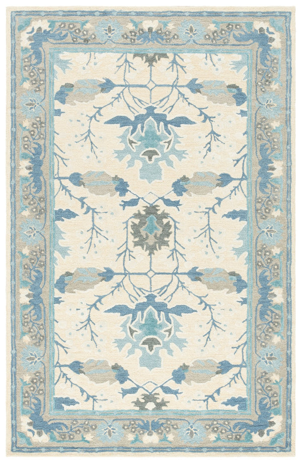Safavieh Earthly Treasures Hand-tufted Runner Rug - Luxurious Wool Blend, Elegant Botanical Design For Home Decor Blue ,Beige 65% Wool,20% Cotton,15% Viscose Et210m-5