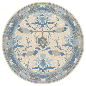 Safavieh Earthly Treasures Hand-tufted Runner Rug - Luxurious Wool Blend, Elegant Botanical Design For Home Decor Blue ,Beige 65% Wool,20% Cotton,15% Viscose Et210m-6r