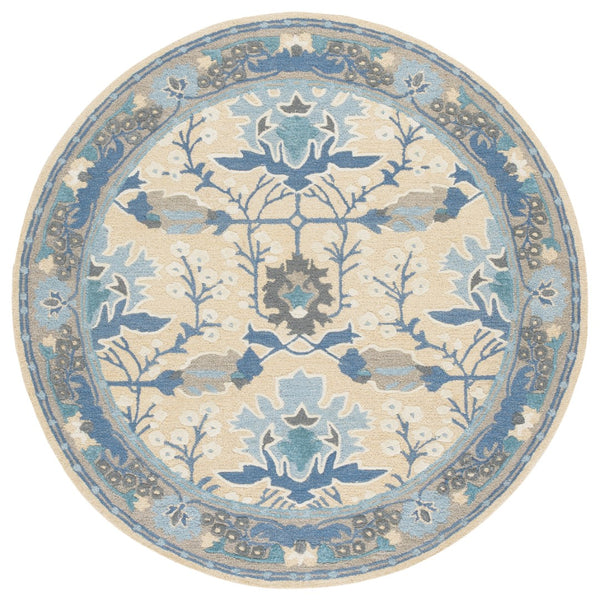 Safavieh Earthly Treasures Hand-tufted Area Rug - Elegant Transitional Design For Cozy Living Spaces Blue ,Beige 65% Wool,20% Cotton,15% Viscose Et210m-3