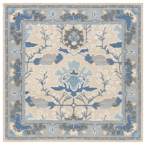 Safavieh Earthly Treasures Hand-tufted Runner Rug - Luxurious Wool Blend, Elegant Botanical Design For Home Decor Blue ,Beige 65% Wool,20% Cotton,15% Viscose Et210m-6sq